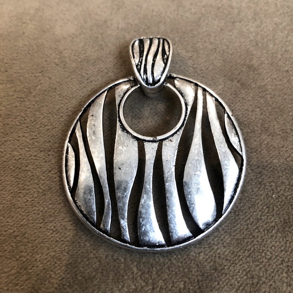 Zebra necklace enhancer Premiere Designs silver